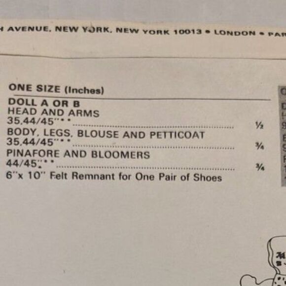 Butterick Sewing Pattern #4314 , Bonnie's Bundles 19" Dolls and Clothes - Picture 4 of 5